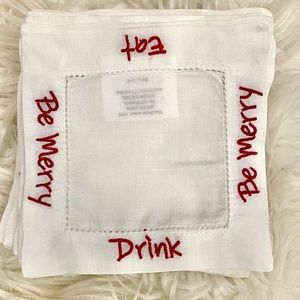 Grandinroad Eat, Drink, Be Merry Cocktail Napkins set of 12 plus 1 extra!